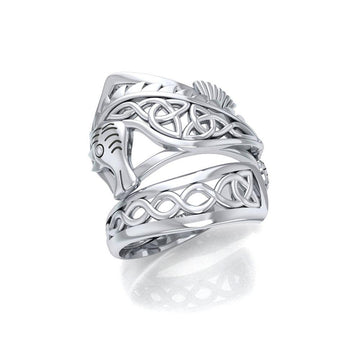 Celtic Knots Silver Seahorse Spoon Ring TRI1737 - Jewelry